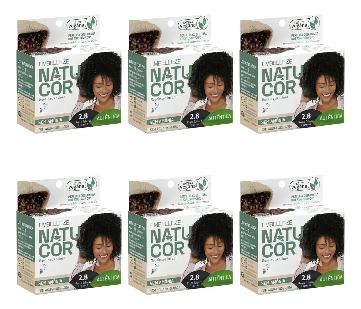 Coloraçao Natucor 2.8 Preto Tabaco-kit C/6un