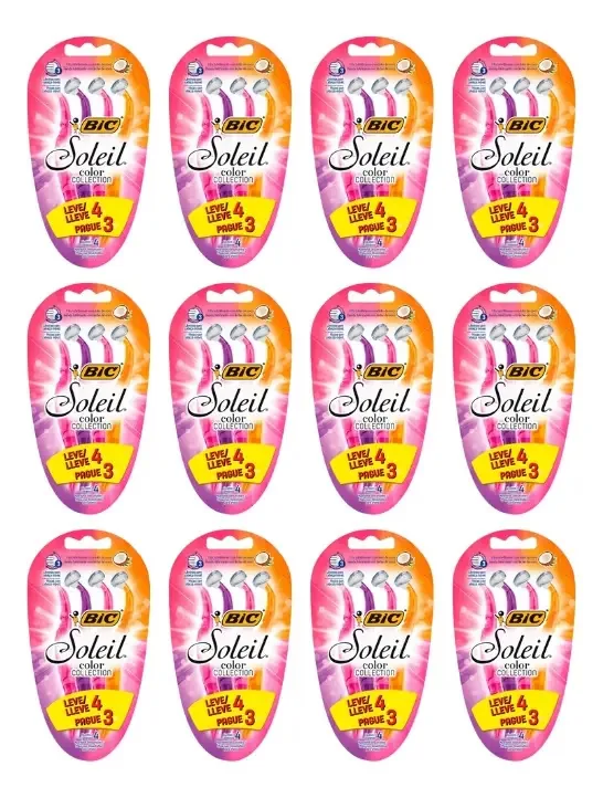 Aparelho De Barbear Bic Soleil Com 4 - Kit C/12un