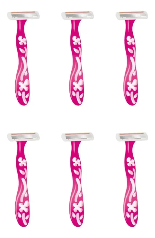Aparelho De Barbear Bic Soleil Rosa-kit C/6un