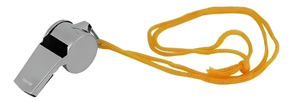 Kit de Apitos Profissionais Western de Metal com Cordão, Prata – 20 Unidades