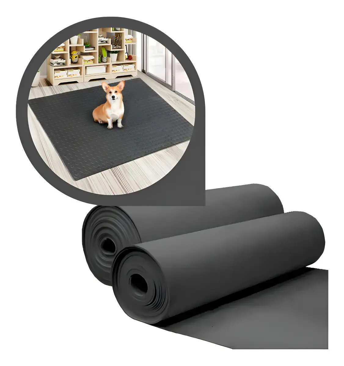 Tapete Colchonete Eva Pet Higiênico Preto 1,4 X 1m 8mm