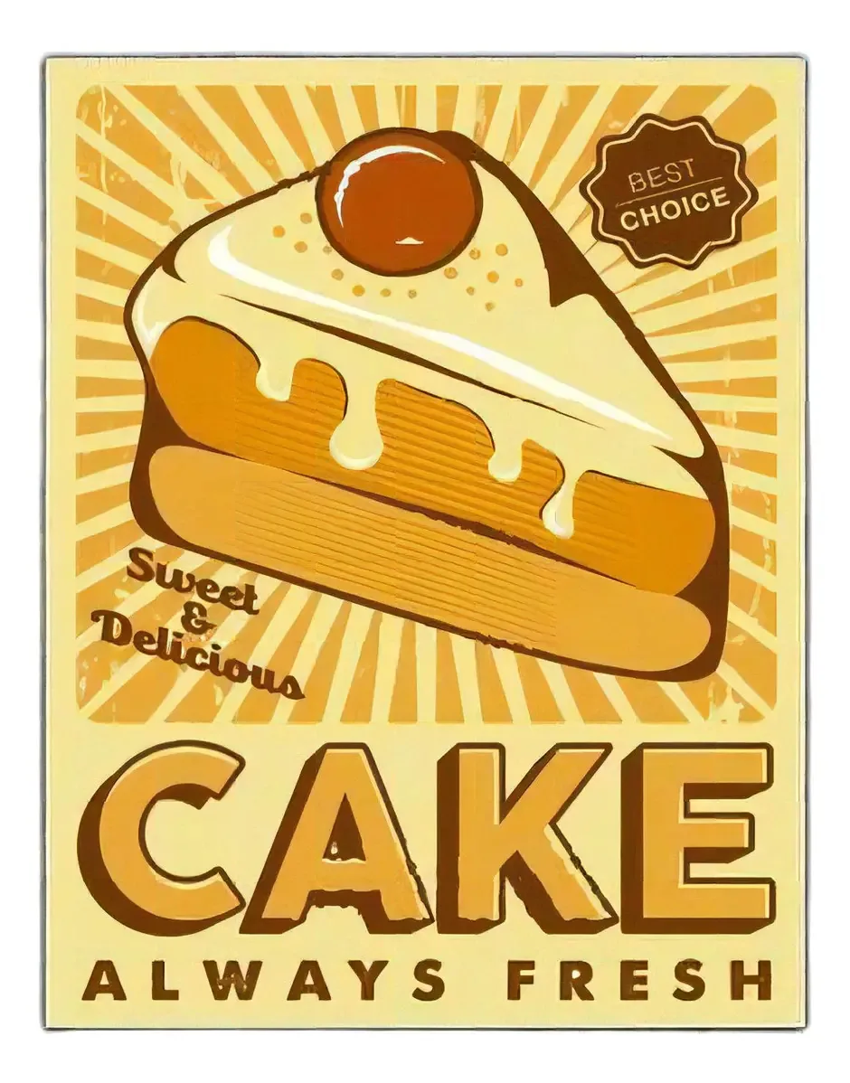 Kit 5 Placas Decorativa Padaria Bolo - Cake Always Fresh