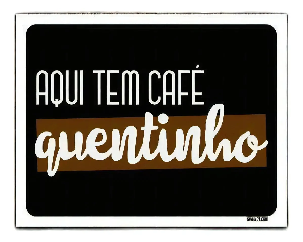 Kit 5 Placas Decorativa - Aqui Tem Café Quentinho