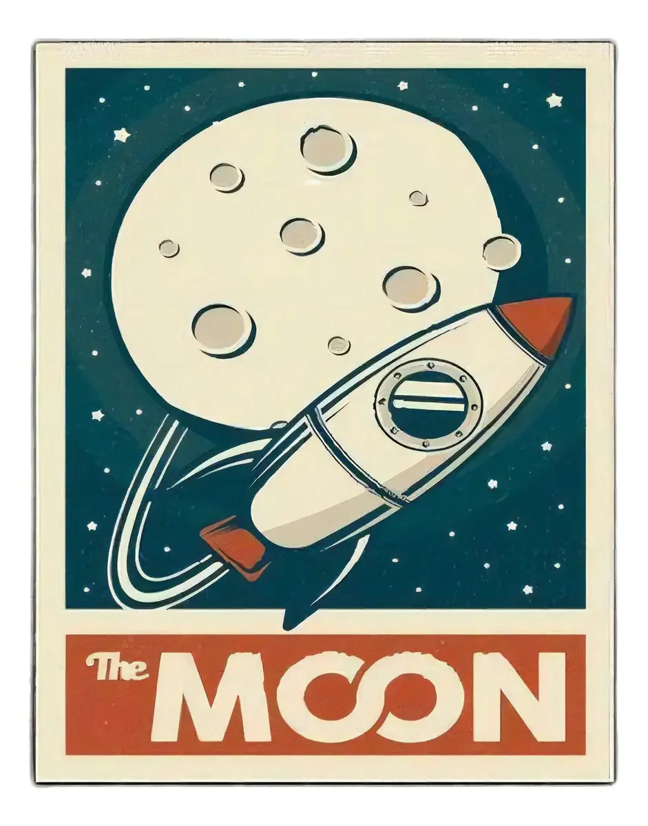 Kit 5 Placas Decorativa Espaço - Moon Lua