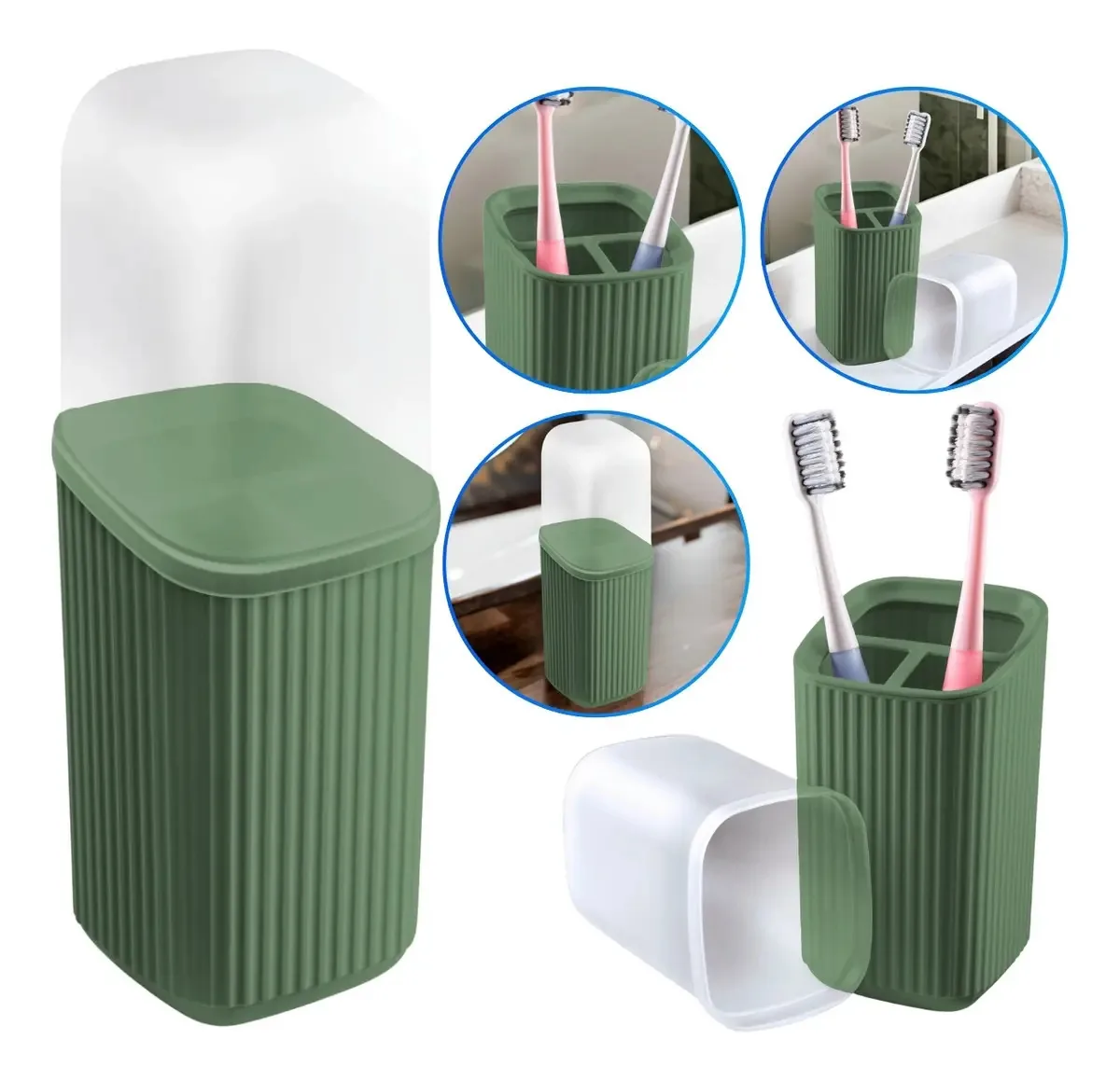 Porta-escova De Dentes Clicando E Comprando Copo Verde