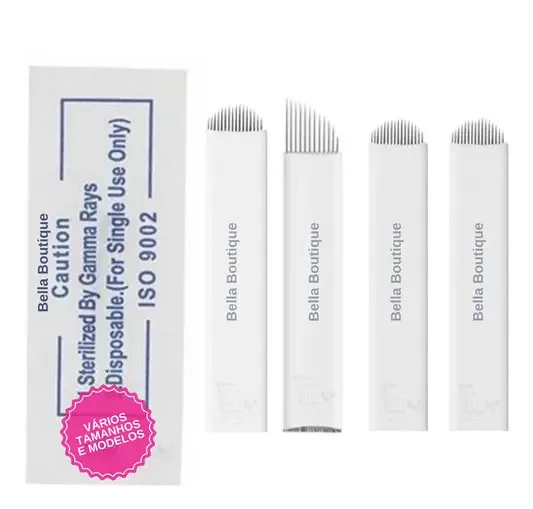 25 Laminas Bella Boutique Microblading Tebori Agulha - 18u Flex 0,18mm
