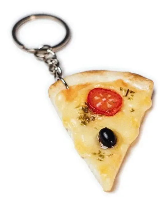 Chaveiro Comida Pizza Mussarela - Réplica Perfeita!