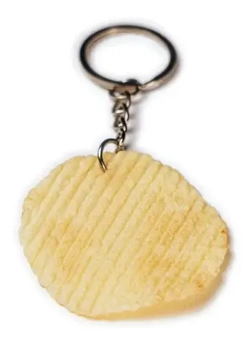 Chaveiro Comida Batata Chips Frita Redonda Réplica Perfeita!