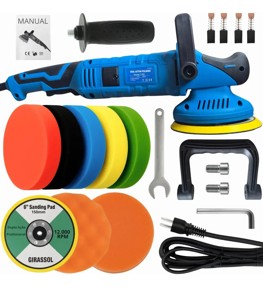 Politriz Roto Orbital 1050w + Kit Boinas Polimento Kp4