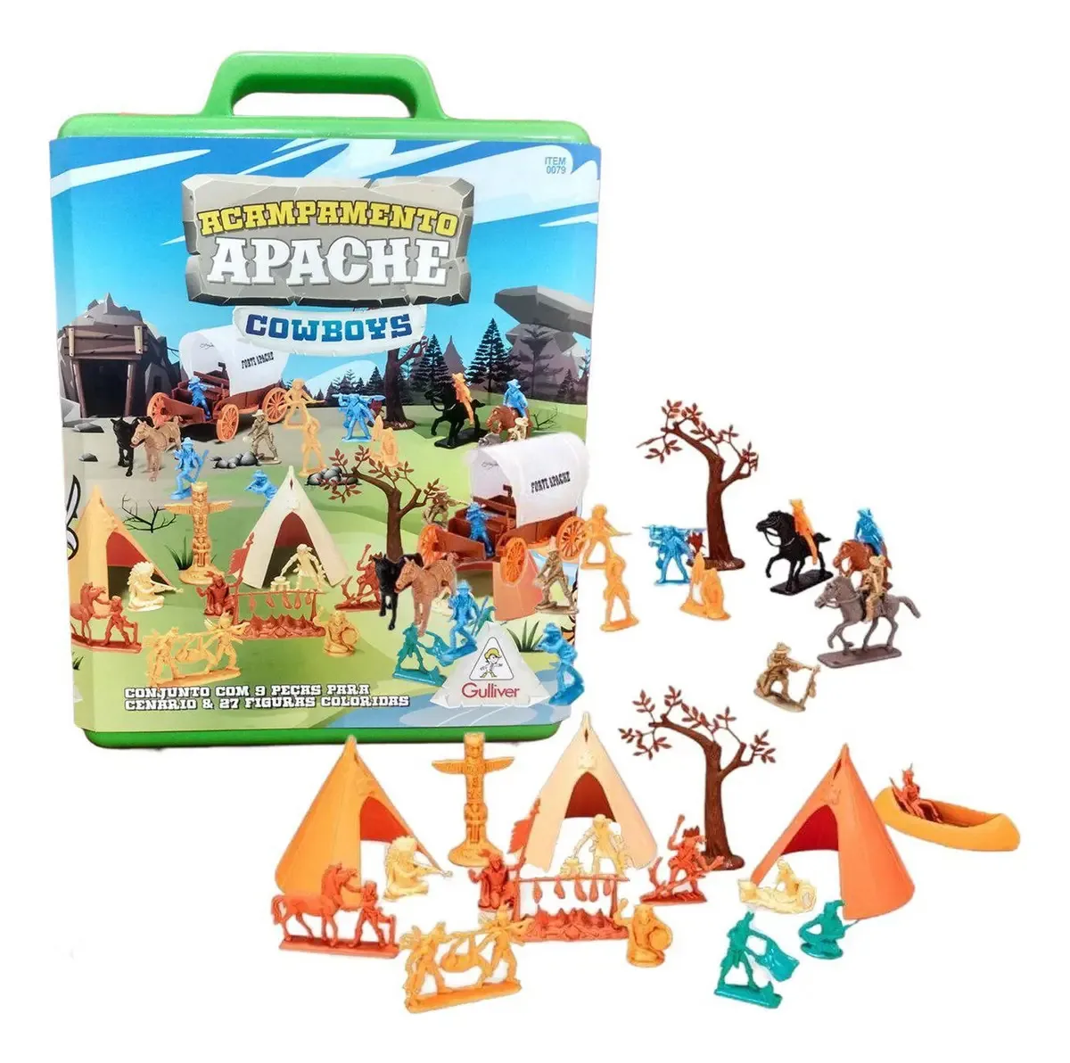 Kit 127 Peças Acampamento Mini Cowboys Índios Gulliver