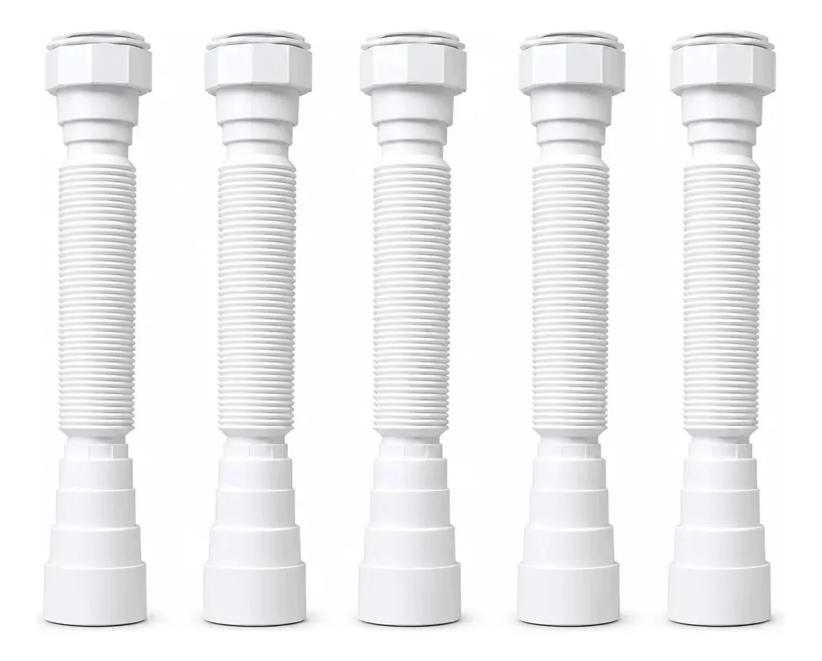 5 Sifões Flexíveis Universal Herc Branco PVC