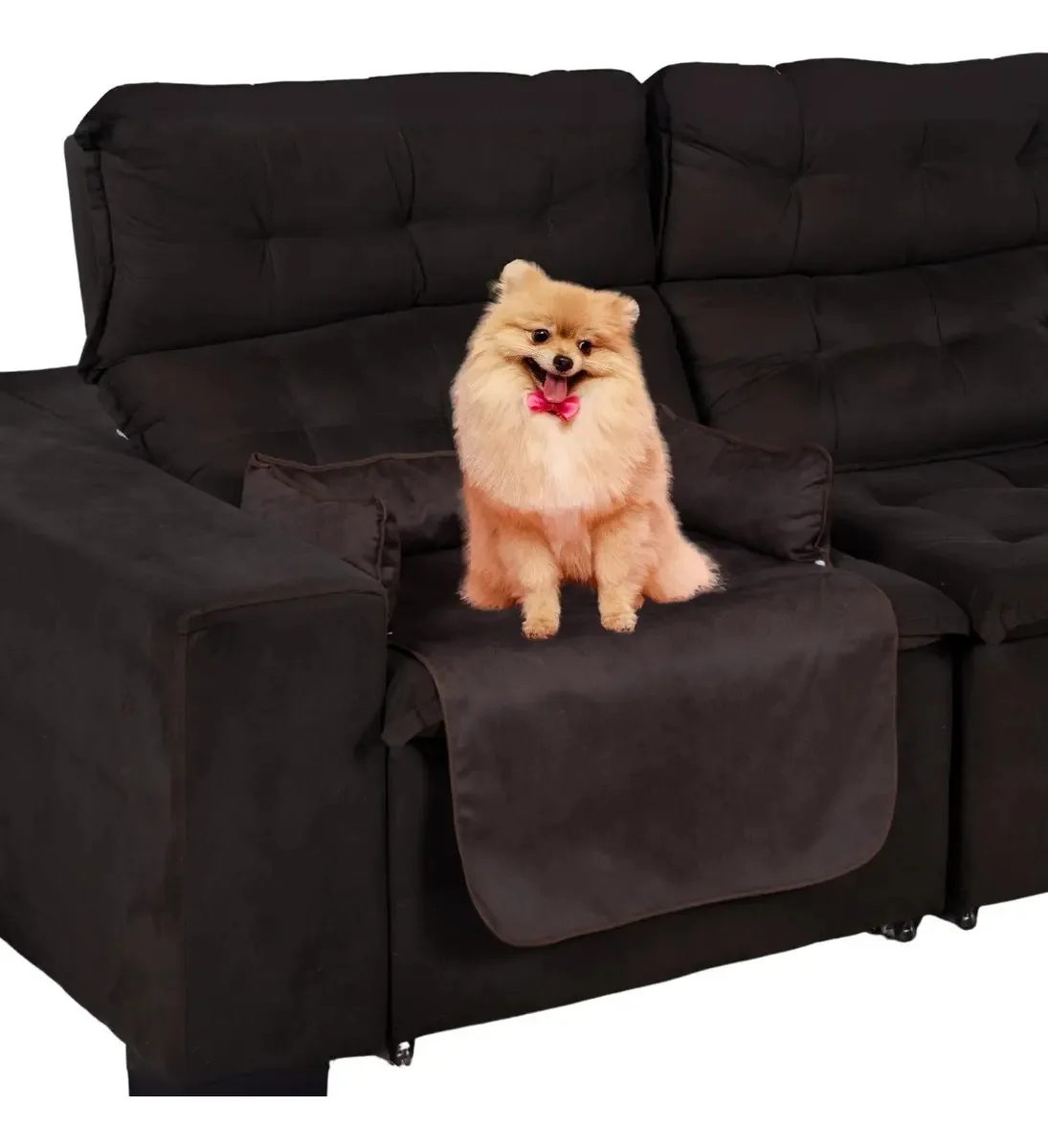 Cama Pet Protetor Sofá Carro Colchonete Impermeável Lavável Cor Tabaco/tabaco