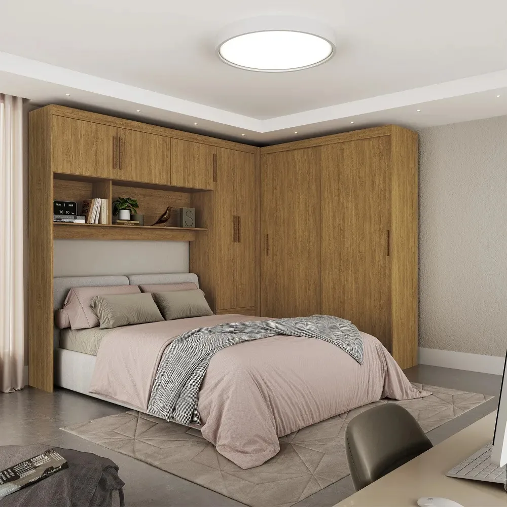 Quarto Modulado Casal 7 Portas Belém Carioca Móveis Cor Cinamomo