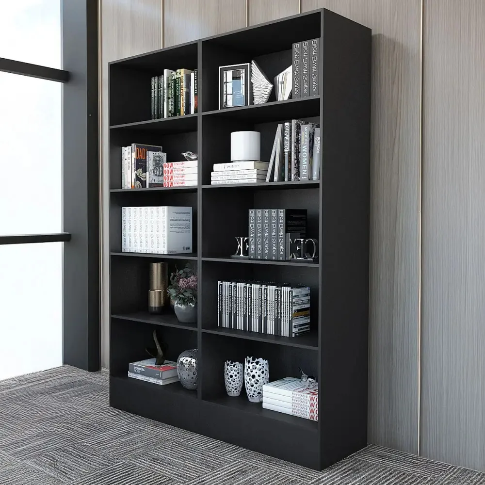 Estante Para Livros Duda 8 Prateleiras Preto - Carioca