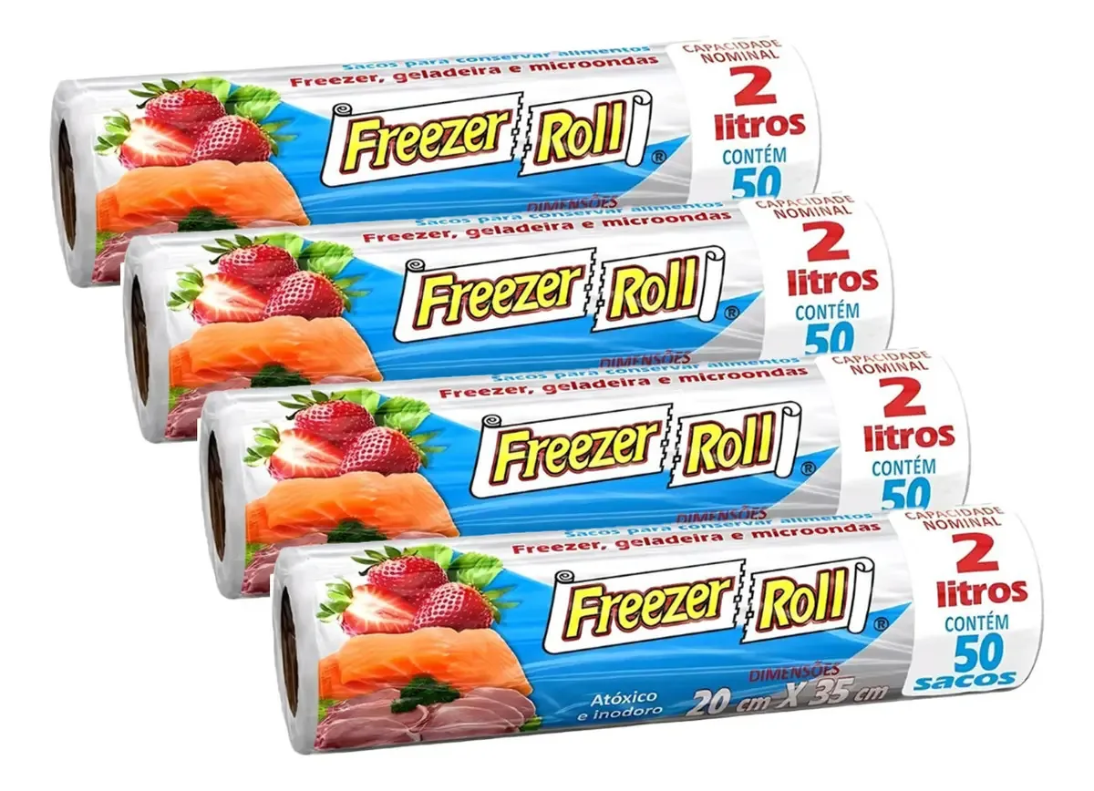 Kit 4 Sacos Para Alimentos Freezer-Roll 2L 50un/cd F - Dover Roll