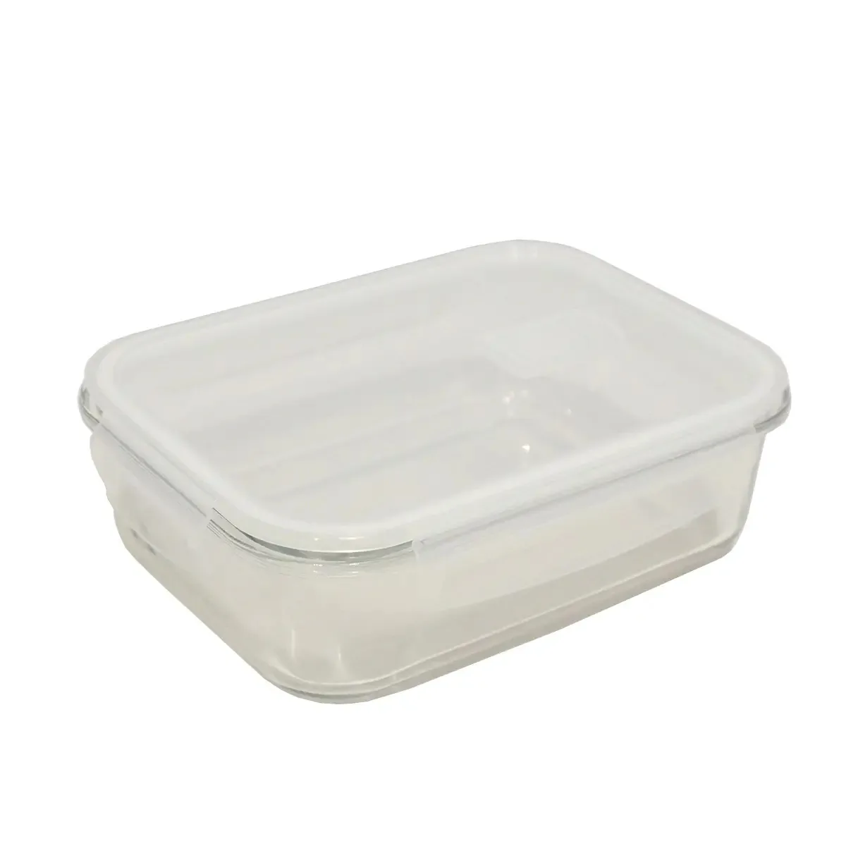 Pote Hermético de Vidro Retangular com 4 Travas e 1,5 L – Bela Flor