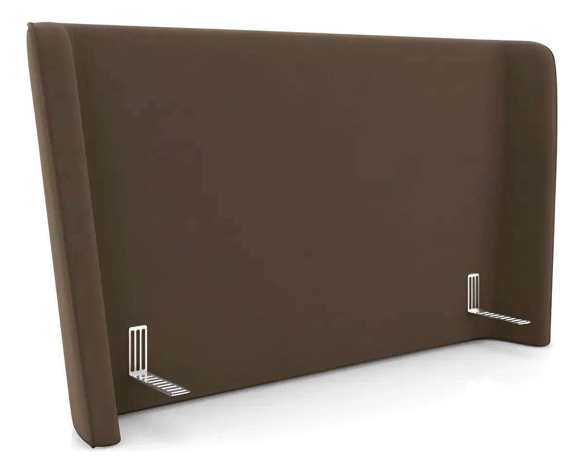 Cabeceira Design Para Cama King Torres Madeira Veludo Marrom