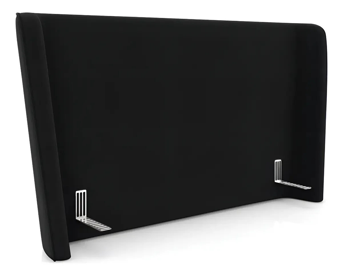 Cabeceira Design Para Cama King Torres Madeira Veludo Preto