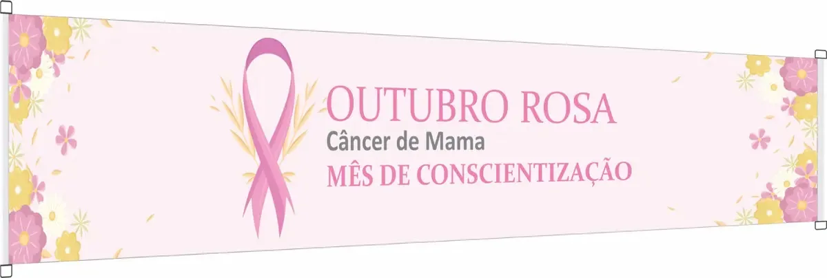 Faixa Para Loja Banner Outubro Rosa Câncer 1,50m