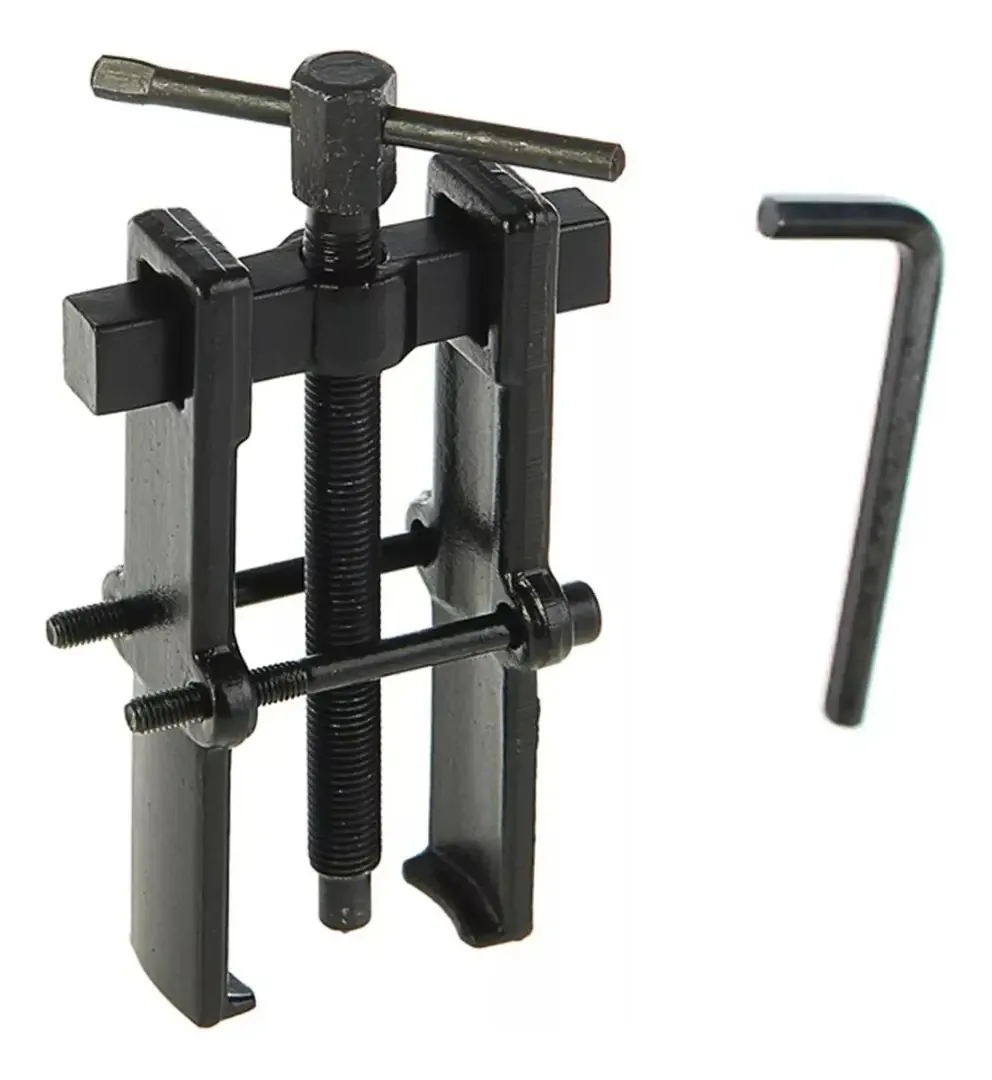 Ferramenta Manual Pinça Extrator Saca Engrenagem Polia Rolamento 15mm A 25mm Duas Mandíbulas Garra Compatível Automóveis Alternador Carro Moto Bike Universal Interna Externa Preto Pedal Pulse