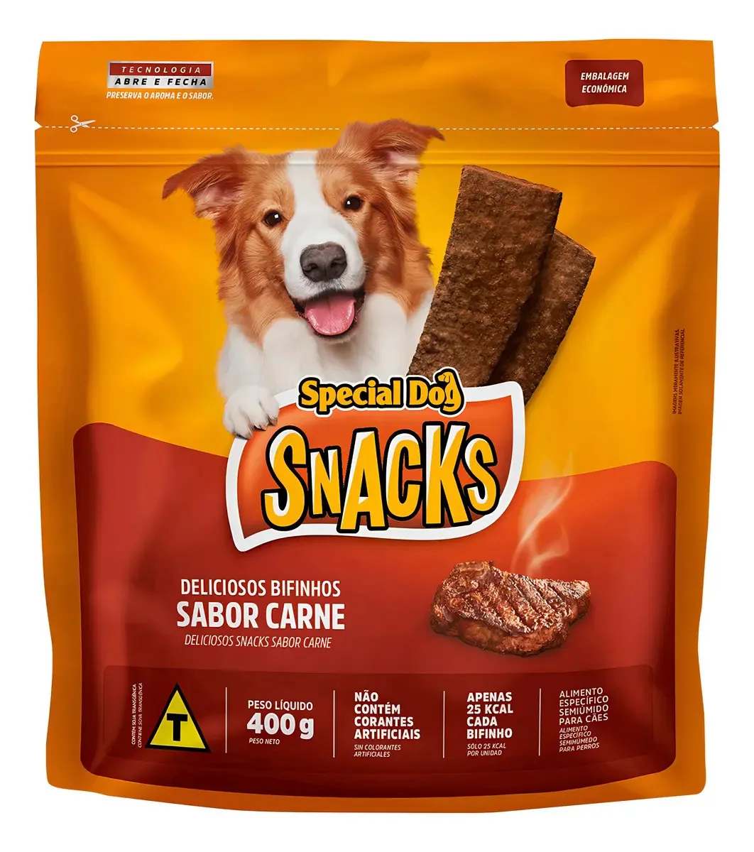 46 Pacotinhos De Bifinhos Para Cão De Raça 400g Carne