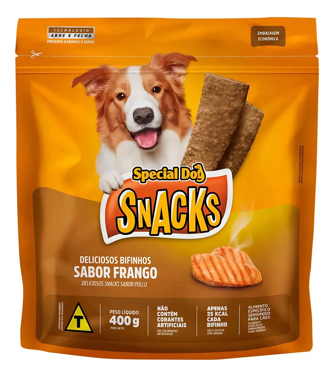 35 Pacotinhos De Bifinhos Para Cão De Raça 400g Frango