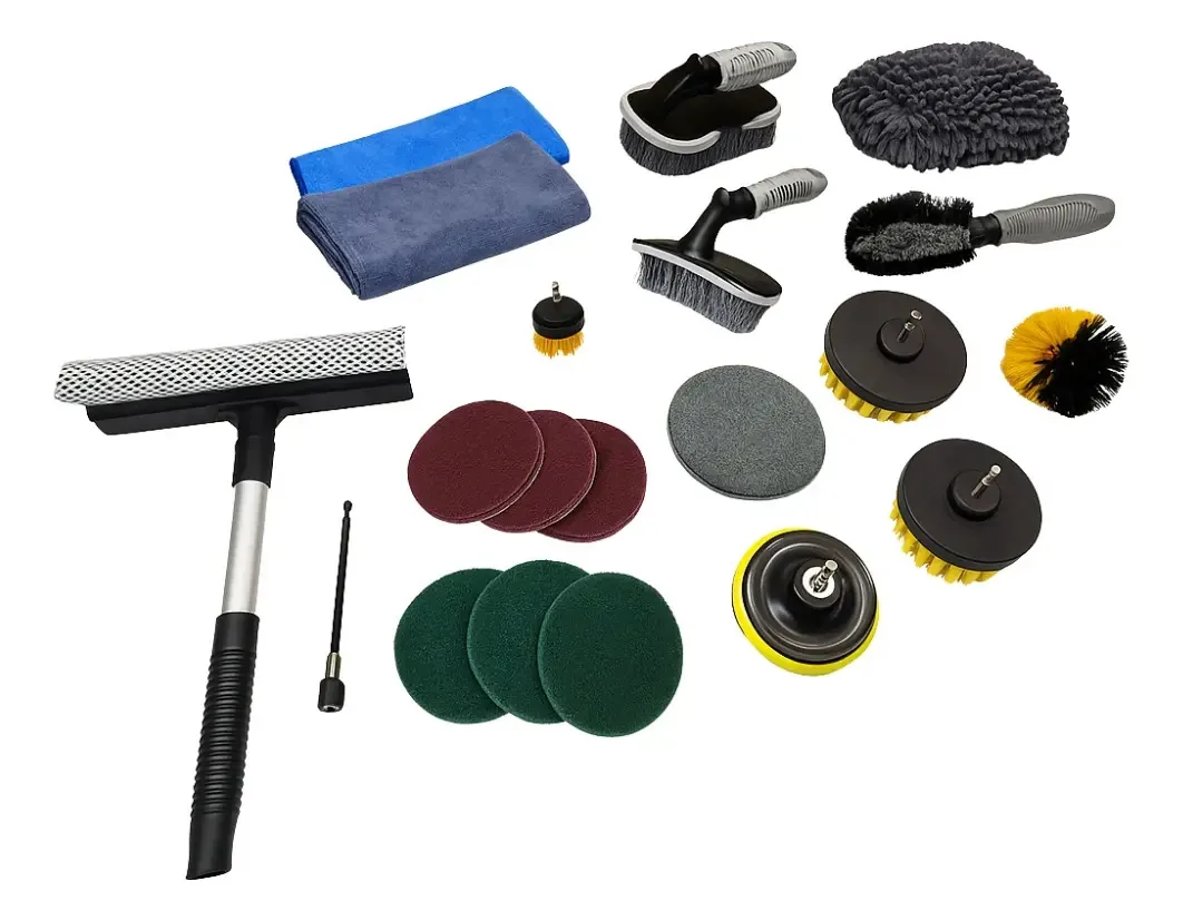 Kit Completo de Limpeza Automotiva com Escovas Rotativas Multiuso para Paradusadeira e Acessórios LAERD20