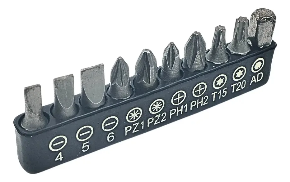 Kit 10un Ponteiras Bits Dobb Parafusadeira E Furadeira Jogo De Chave Fenda Philips Torx Pozidriv Reforçado