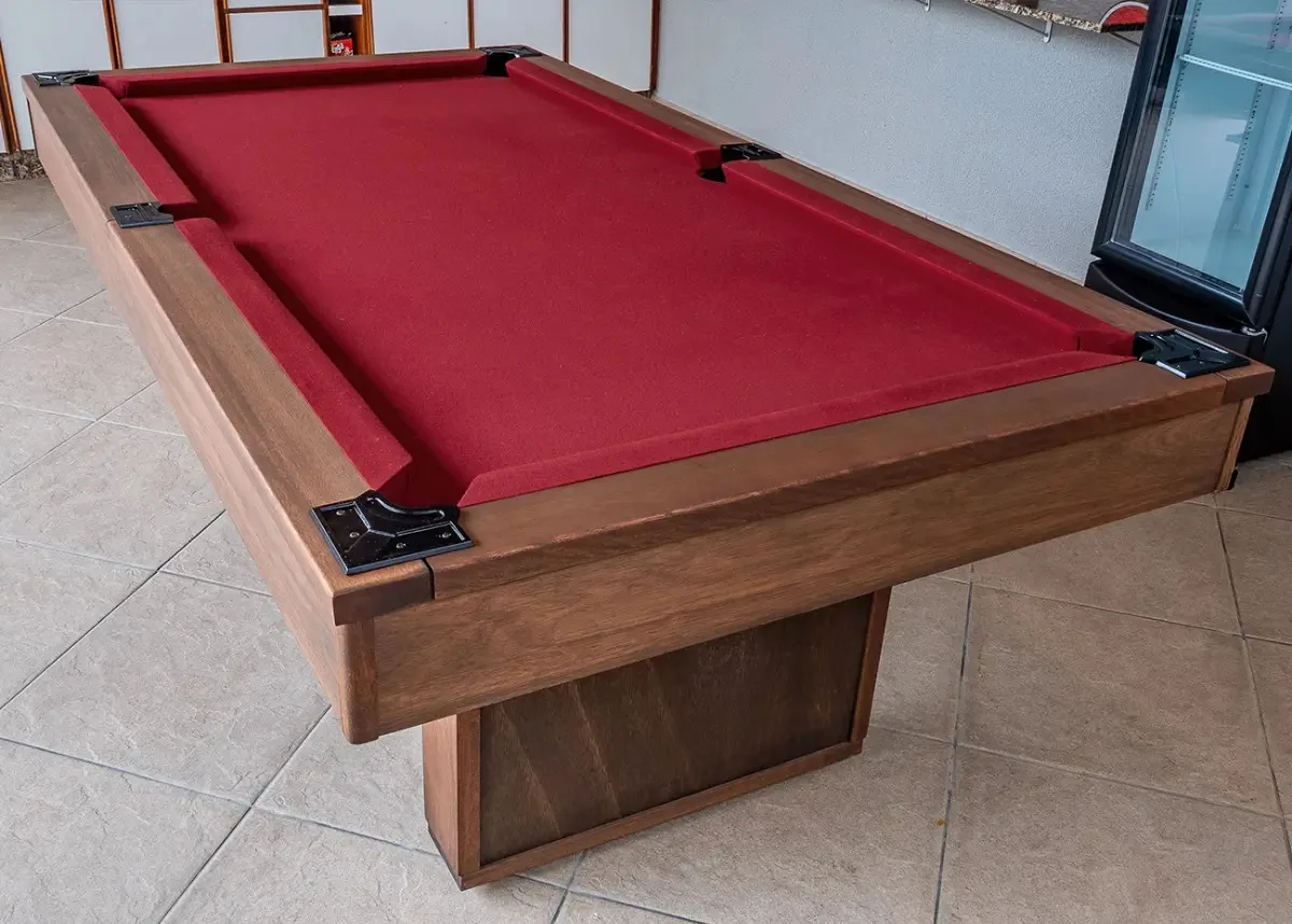 Mesa De Bilhar Semi 2,52x 1,40 Tecido Bordô