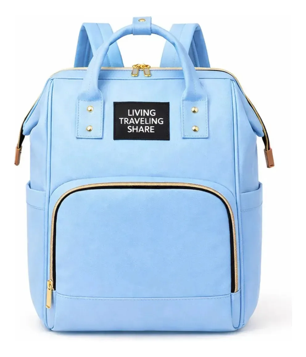 Bolsa Maternidade Mochila Maternidade Multifuncional Térmica Cor Azul-claro