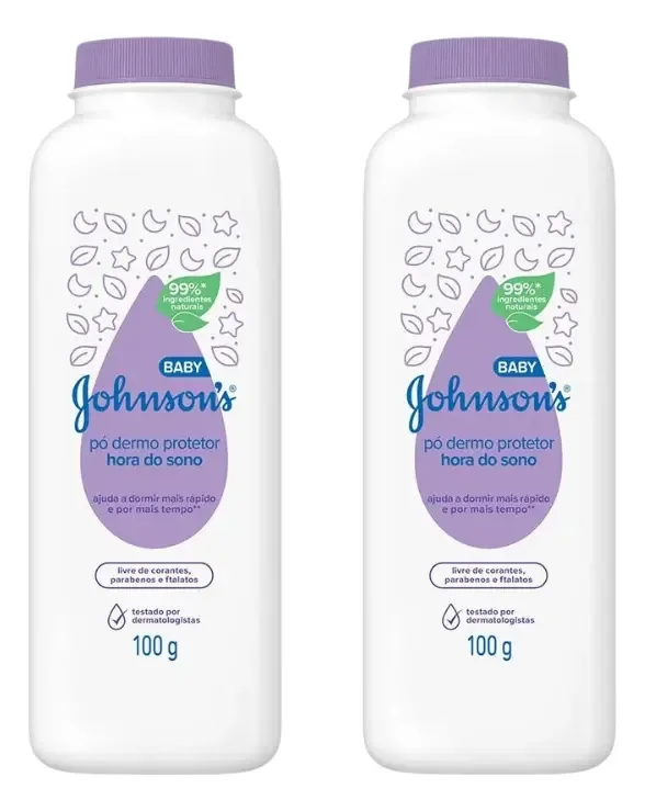 Talco Johnsons Baby Hora Do 100g - Kit C/ 2un