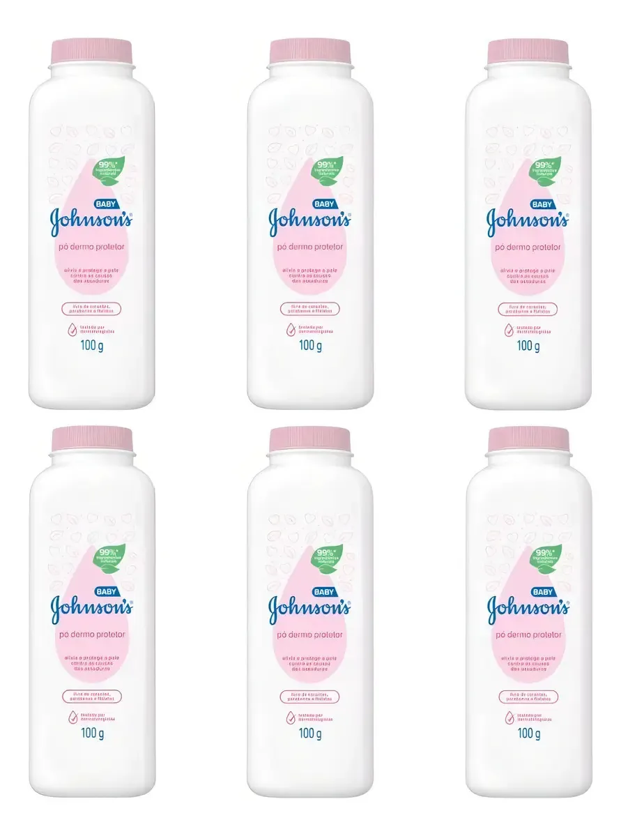 Talco Johnsons Baby Protetor Tradicional 100g - Kit Com 6un