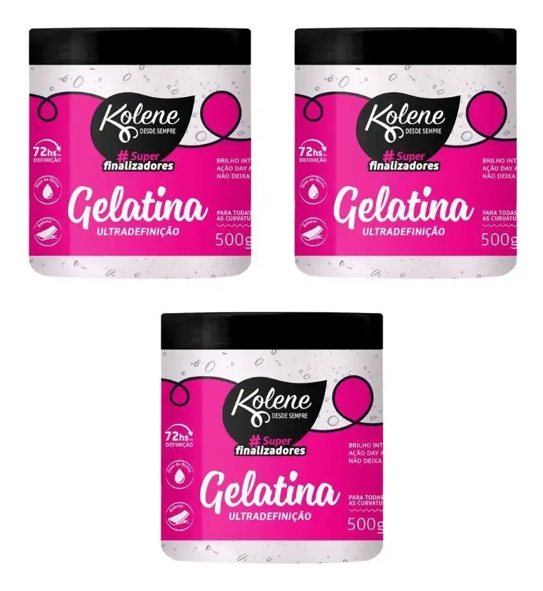 Gelatina Capilar Kolene Ultra Definiçao 500g - Kit Com 3un