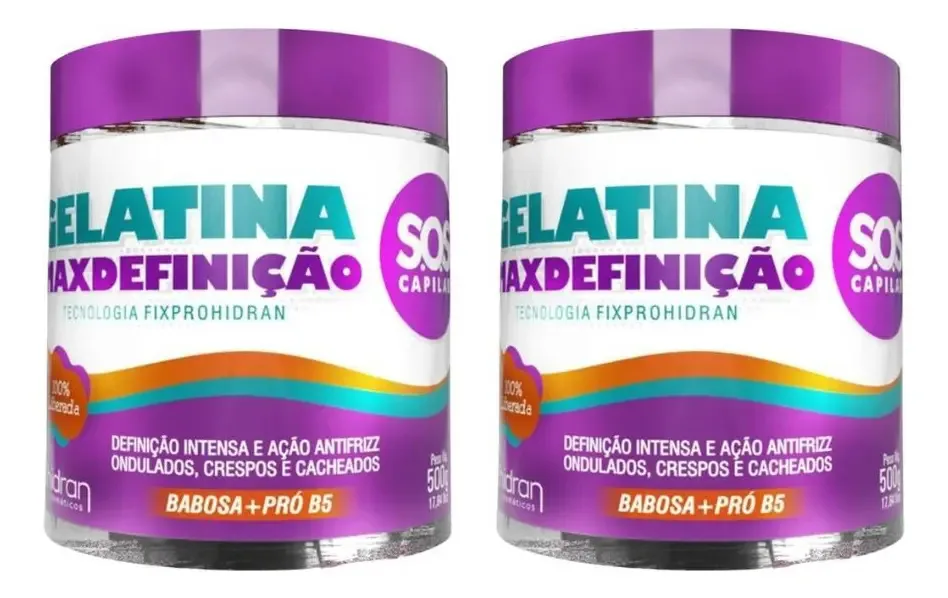 Gelatina Hidran 500g Sos Max Definiçao - Kit Com 2un