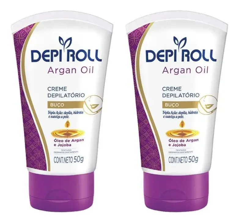 Depilatorio Depiroll Creme Buço 50g Oleo De Argan- Kit C/2un