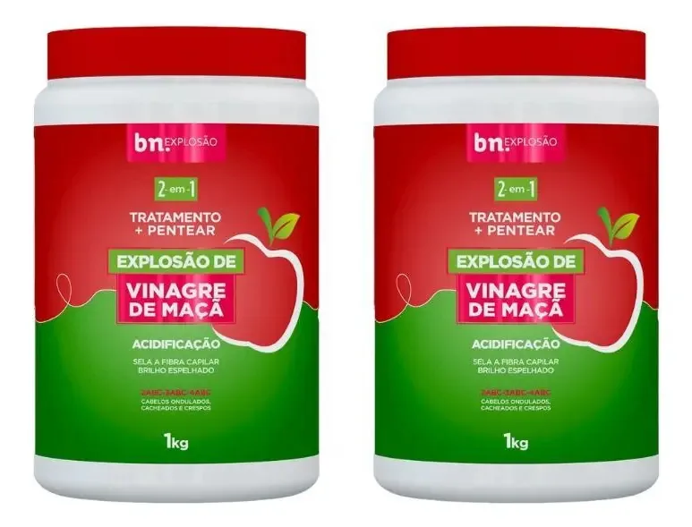 Creme De Trat Beleza Natural 1000g Explosao Vinagre-2un