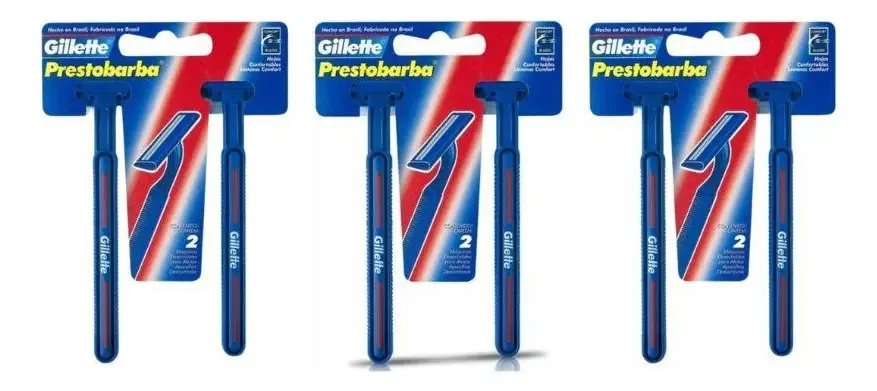 Aparelho De Barbear Prestobarba Com 2 Regular - Kit Com 3un