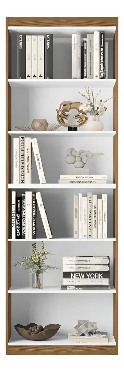 Estante Para Livros E Decoração Armario Organizador Escritorio Livreiro Siena Nature/branco