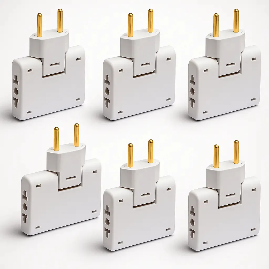 Kit 6 Adaptadores Benjamin Articulado Triplo Studio 90 10A Branco