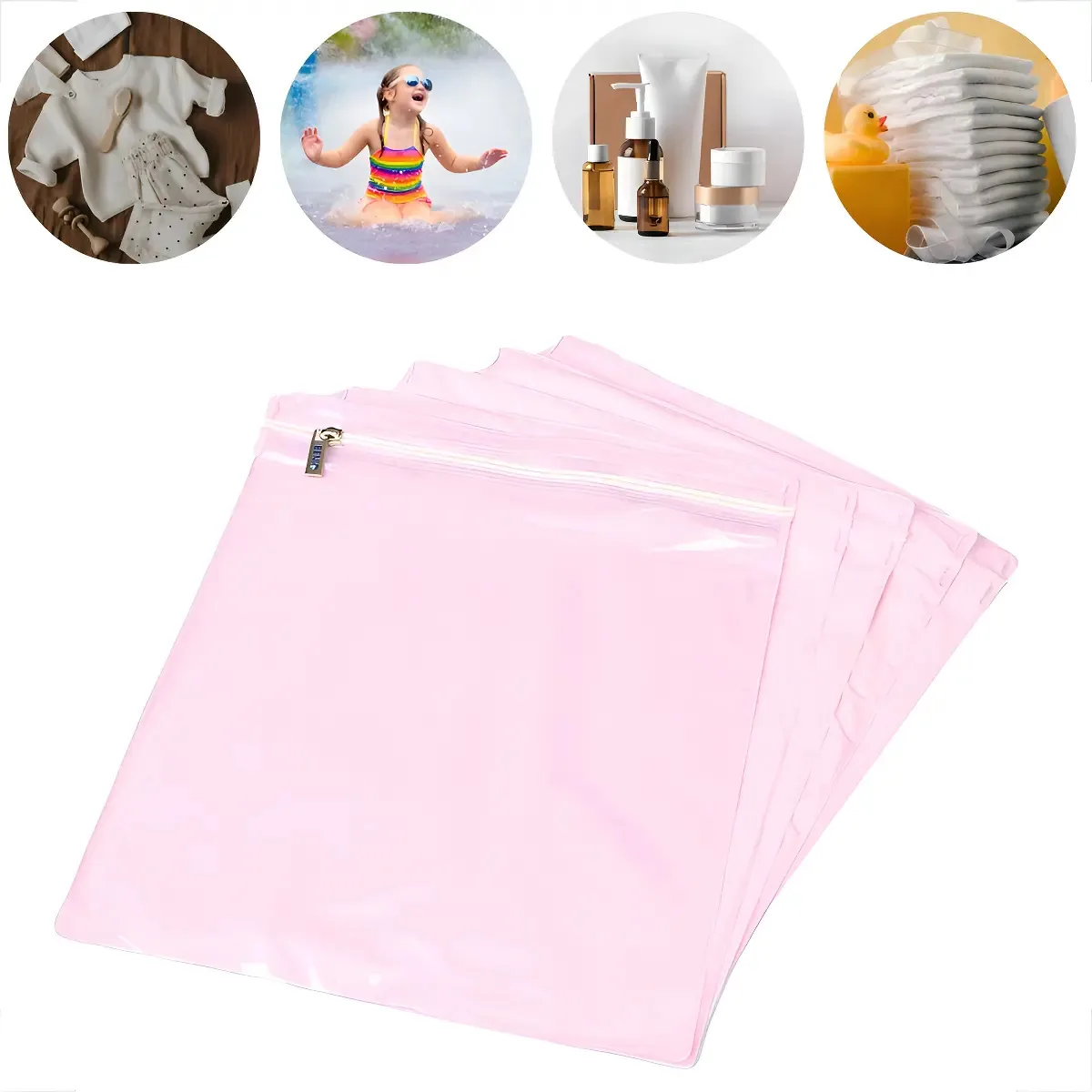 Kit Saco Organizador Maternidade Rosa Impermeável Studio 90