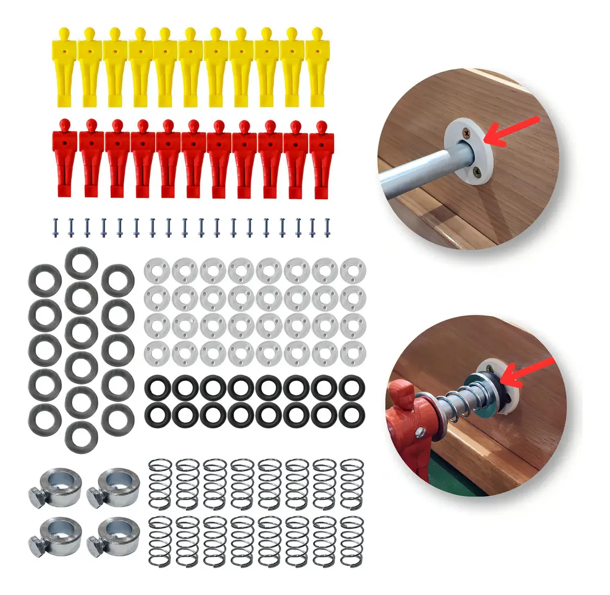 Kit Reparo para Pebolim Passante Platinum com 128 Itens