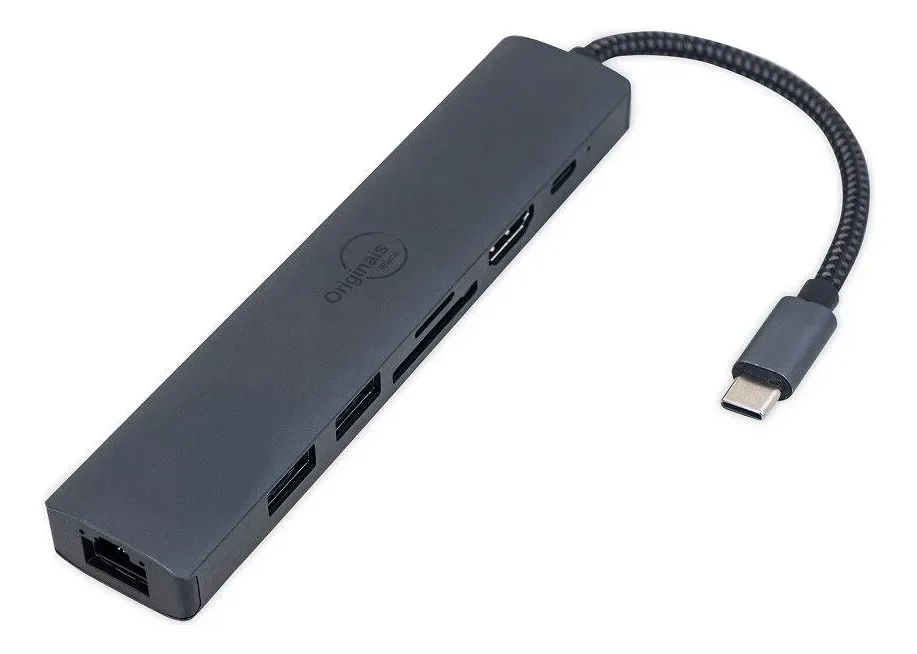 Hub Usb Iplace Adaptador Cinza