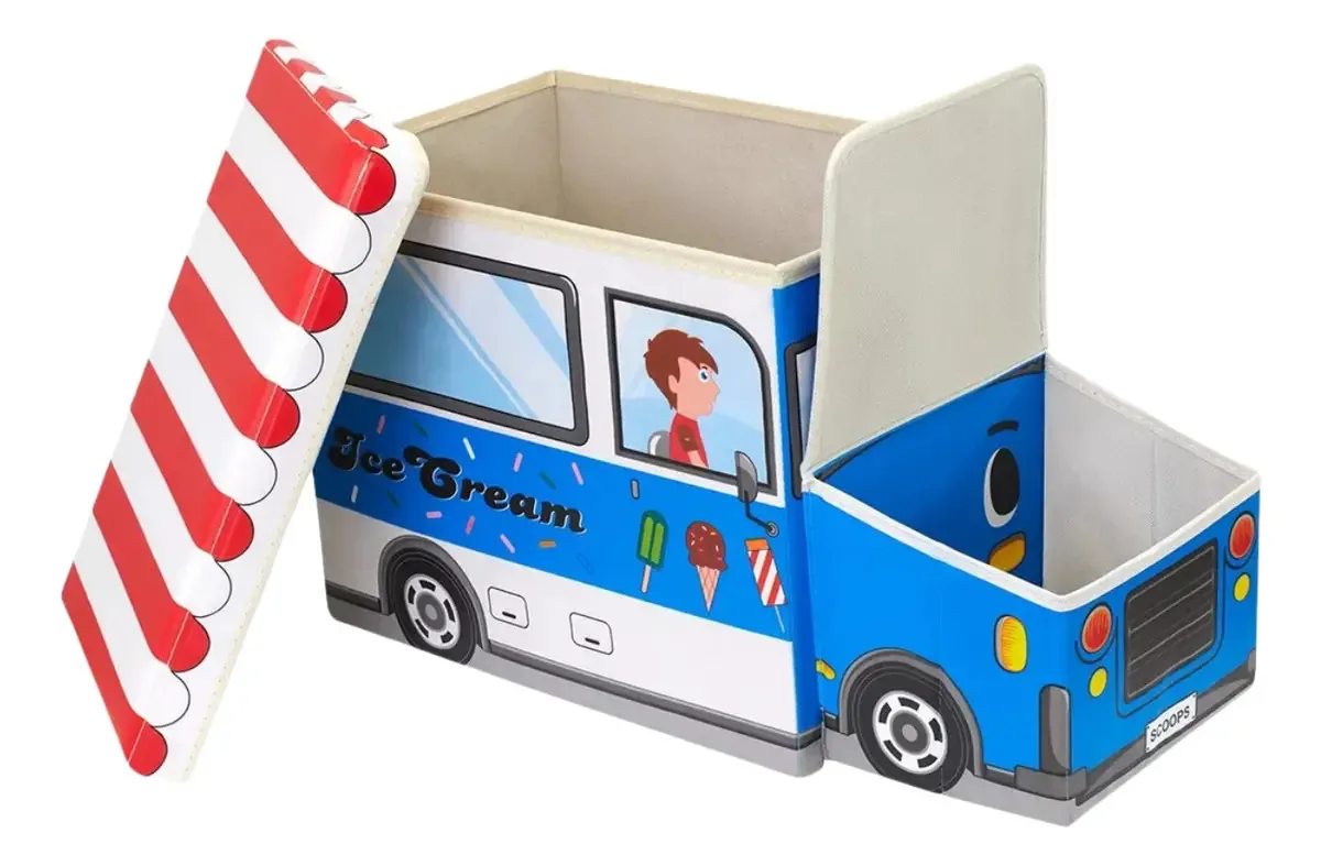 Caixa Organizadora Baú Azul Brinquedos Dobrável Dolce Home Dolchombauazul