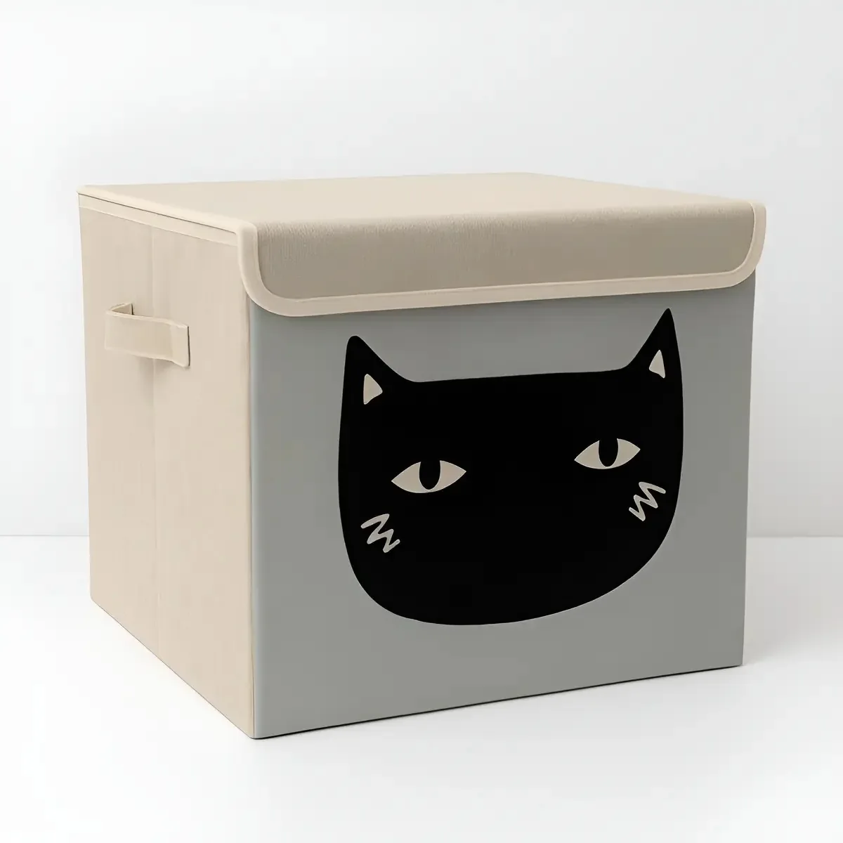 Caixa Organizadora Infantil Dobrável Para Brinquedos Alça Cor Gato