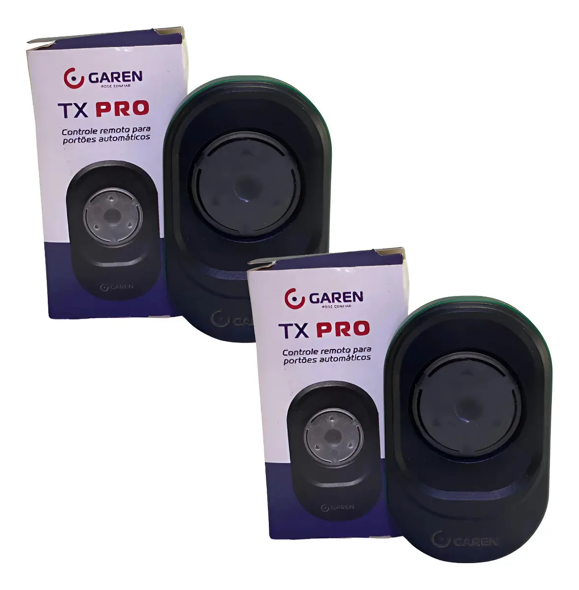 Kit 2 Controles Remotos Garen TX PRO Verde Para Portão 100m 433,92MHz