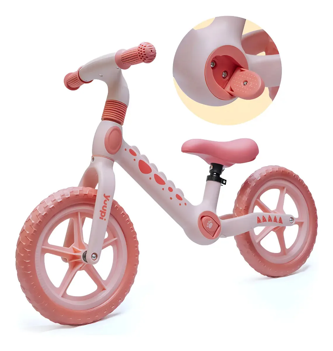 Bicicleta De Equilíbrio Sem Pedal Dino Rosa Yuupi