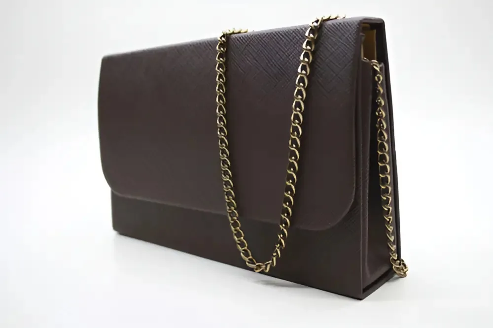 Bolsa Clutch Feminina Marrom Helena Bolsas Festa Balada Sintético