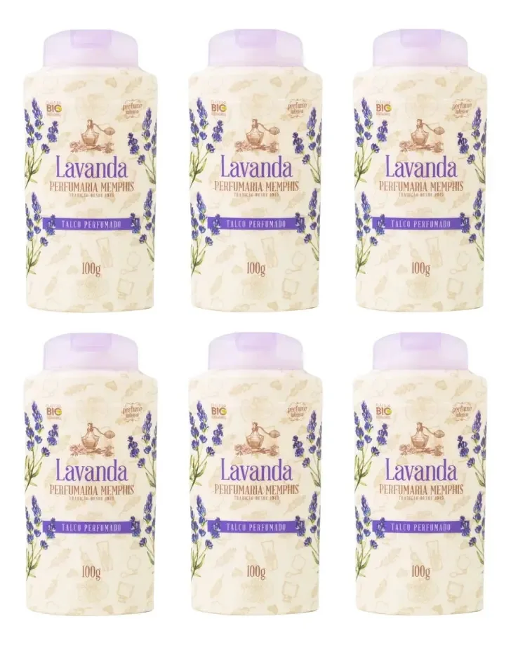 Talco Alma De Flores 100g Lavanda - Kit C/6un
