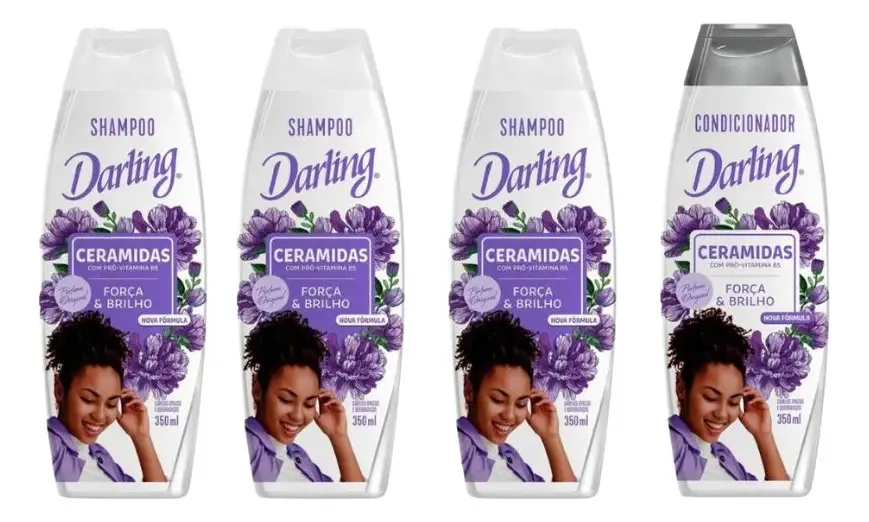 Kit Darling Ceramidas 3 Shampoos 350ml+1 Condicionador 350ml