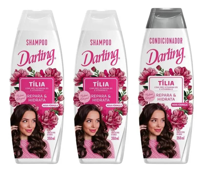Kit Darling Tilia 2 Shampoos 350ml + 1 Condicionador 350ml
